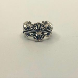 .925 sterling silver Chrome heart’s men’s ring. Adjustable size, size 9
